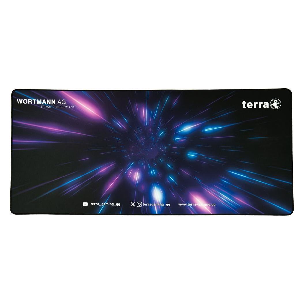 Wortmann TERRA Mousepad XXL PURE Gaming black/purple schwarze Umkettelung, 900 x 400 x 3 mm (XXL) (21306212)