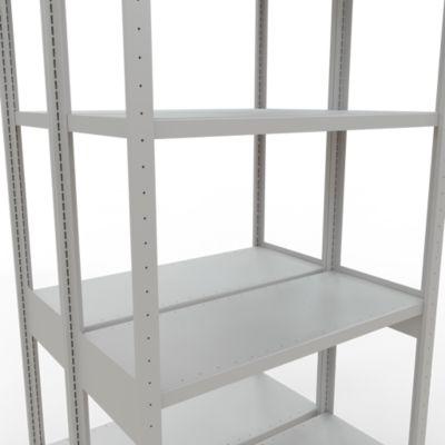 SCHULTE Lagertechnik - Doppel-Grundregal Stecksystem MULTIPlus250 - 3000x1000x(2x400) mm, 14 Böden, verzinkt
