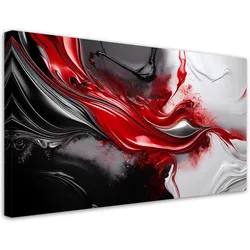 BILDER Rot Schwarz Kunst Abstrakt 3D Malerei 120x60cm