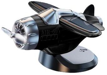 United Solar Powered Rotating Airplane Dashboard Ornament Automatic Spinning Car Interior Decor soaring Gold Black