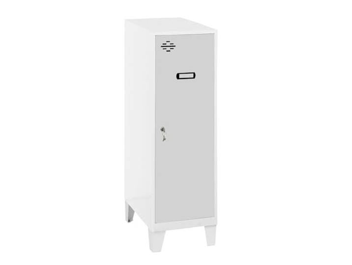 Simon Rack Simonlocker Kommode, klein, 1015 x 400 x 500 mm, Amario aus Metall, inkl. Schlüssel, Weiß/Grau