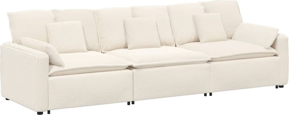 Modulares Sofa mit Kissen Cream
