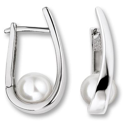 Paar Creolen ONE ELEMENT "Ohrringe Creolen aus 925 Silber Ohrringe Creolen aus 925 Silber", silber, Ohrringe, Damen, Damen, Perlen Silber 925 (Sterlingsilber), Perlen, Silber 925 (Sterlingsilber), Ihr persönliches Symbol – liebevoll gearbeitet für...