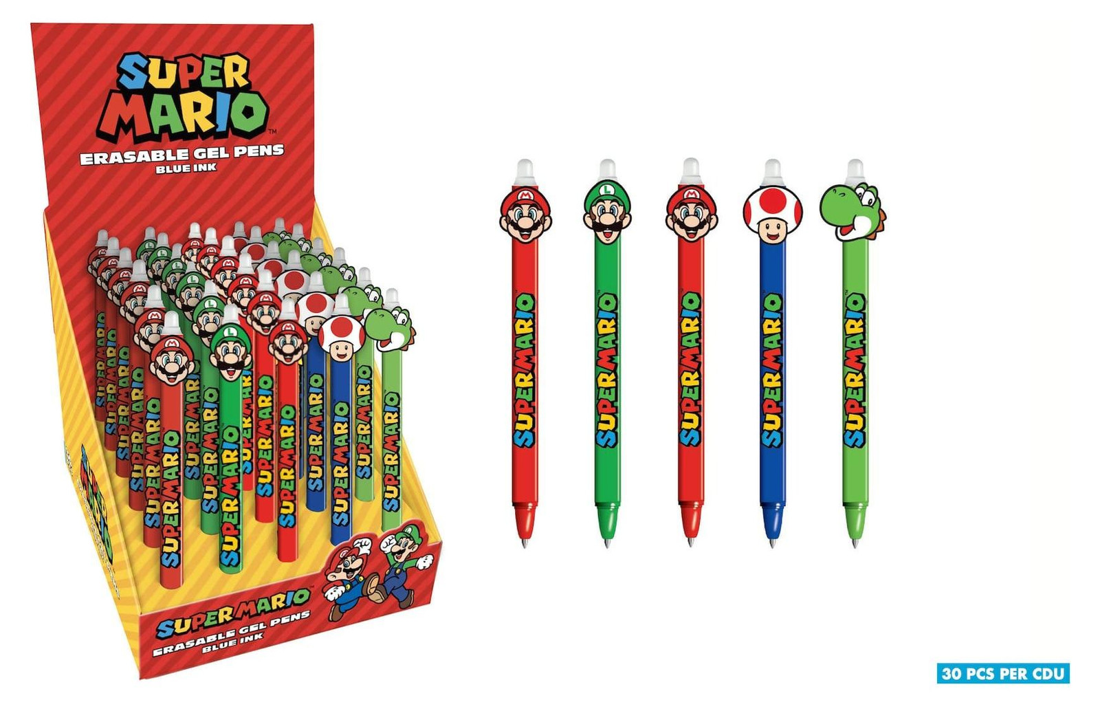 Pyramid Int. Super Mario uitwisbare gelpen display met 30 stuks