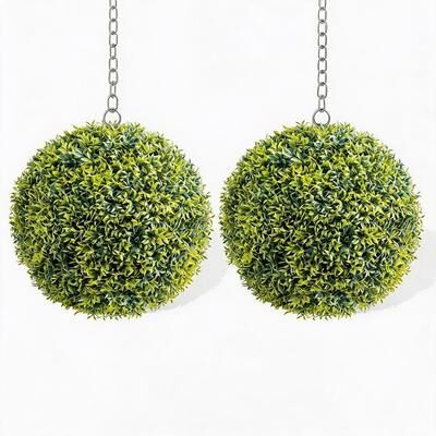 YUN "11.8"" Artificial Topiary Balls, Faux Greenery for Indoor Outdoor Decor"