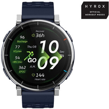 Amazfit ACTIVE 3 PREMIUM ATLAS Blue 3,35 cm (1.32'') AMOLED Digitale 466 x 466 Pixel Touch screen Argento GPS (satellitare)