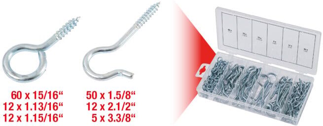 Assortiment de goupilles et crochets,151 pcs. ; KS Tools (970.0380)