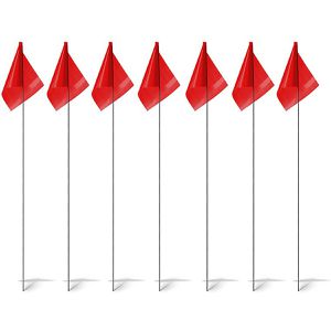 AMPERE Markierungsfahnen Flag Mark, rot, Fahne 15x10 cm, für Rasen 100 Stück