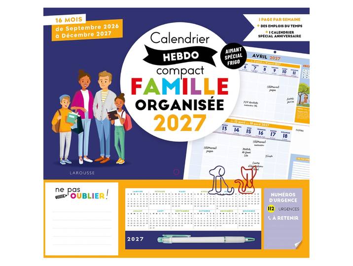 Calendrier hebdo compact Famille organisée 2027 (Broché)