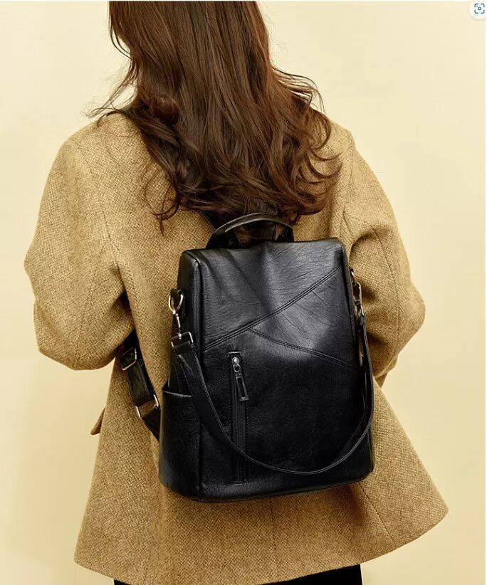 INF Nouveau sac à dos antivol en PU pour femme