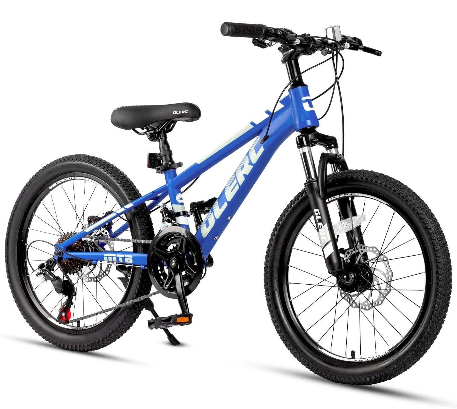 Kinder-Mountainbike 20 Zoll, 21 Gänge, Scheibenbremsen, Marineblau