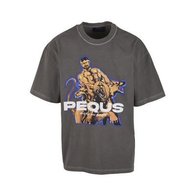 T-Shirt PEQUS "PEQUS PEQUS This kid was betrayed T-Shirt", Herren, Gr. S, grau (washed grau), 100% Baumwolle, bedruckt, normal, Rundhals, Shirts T-Shirt