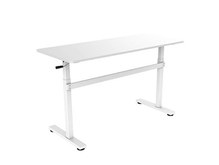 LogiLink EO0027W - Manuell verstellbarer Sitz-/ Steharbeitsplatz (Höhe 700-1170mm), Tischplatte = 1400 x 600 x 18mm, perfekt für Büro/Schulen/zu Hause etc., Weiß