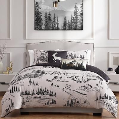 Bebejan Rocky Mountains 100% Cotton Sateen 5 Piece Reversible Comforter Set