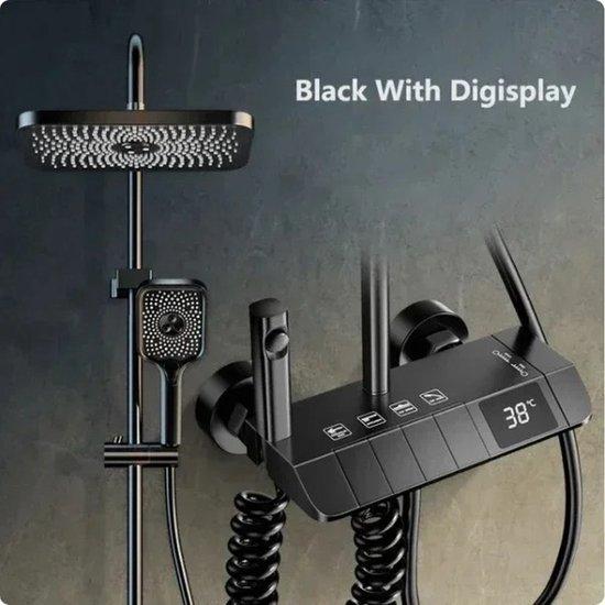 Famanu Duscharmatur - Schwarz - Digitales Display - Robuste Materialien