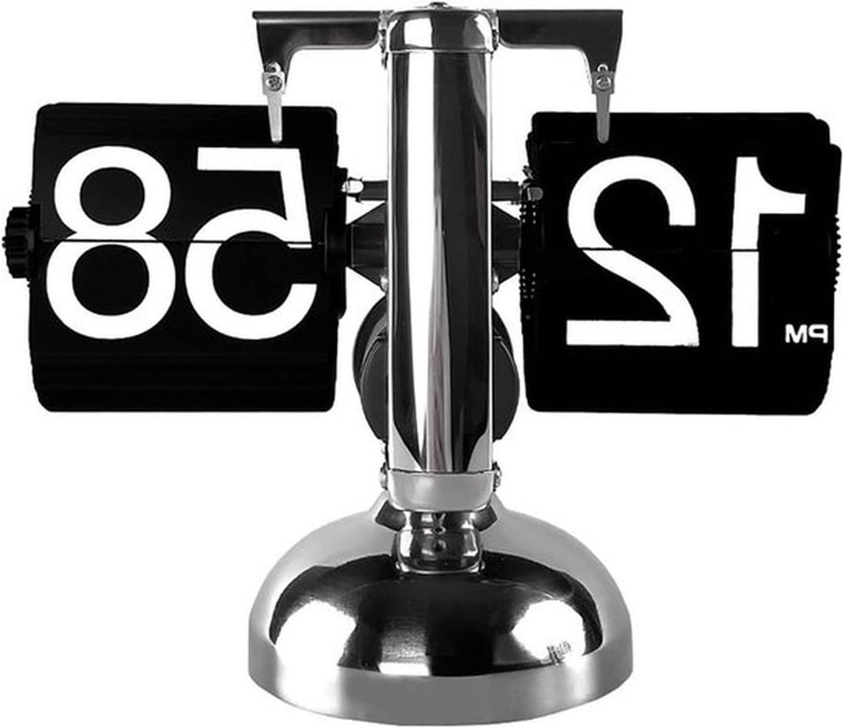 Digitale Retro Mechanische Auto Flip Klok voor op je bureau, Zwart