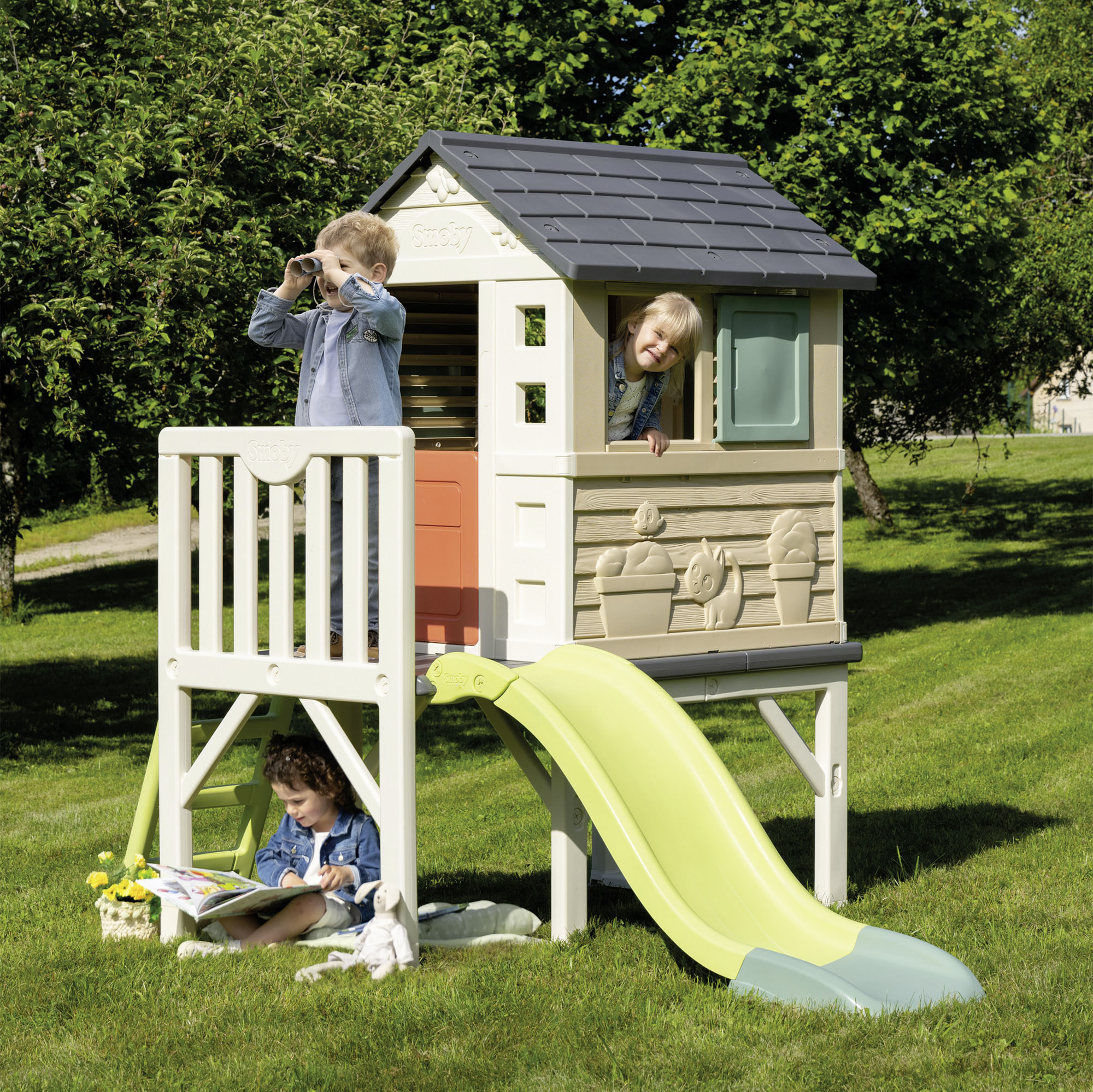 Spielhaus SMOBY "Smoby Life Stelzen", bunt, Spielhäuser, KinderB:243cm H:197cm T:160cm, Kunststoff, Spielhaus, Made in Europe, B:243cm H:197cm T:160cm