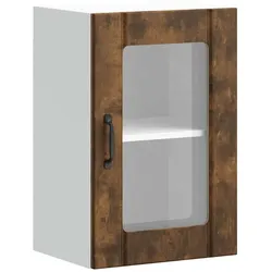 vidaXL Küchen-Hängeschrank mit Glastür Lucca Räuchereiche
