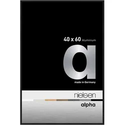 Nielsen Aluminium-Bilderrahmen Alpha  Normalglas / Floatglas / Schwarz Eloxal Ma...