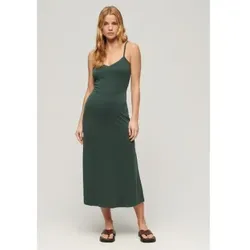 Superdry für Damen. W8011419A Grünes Strickkleid mit offenem Rücken (XS), Lässig, Viskose, Modal, Ärmellos / Hosenträger
