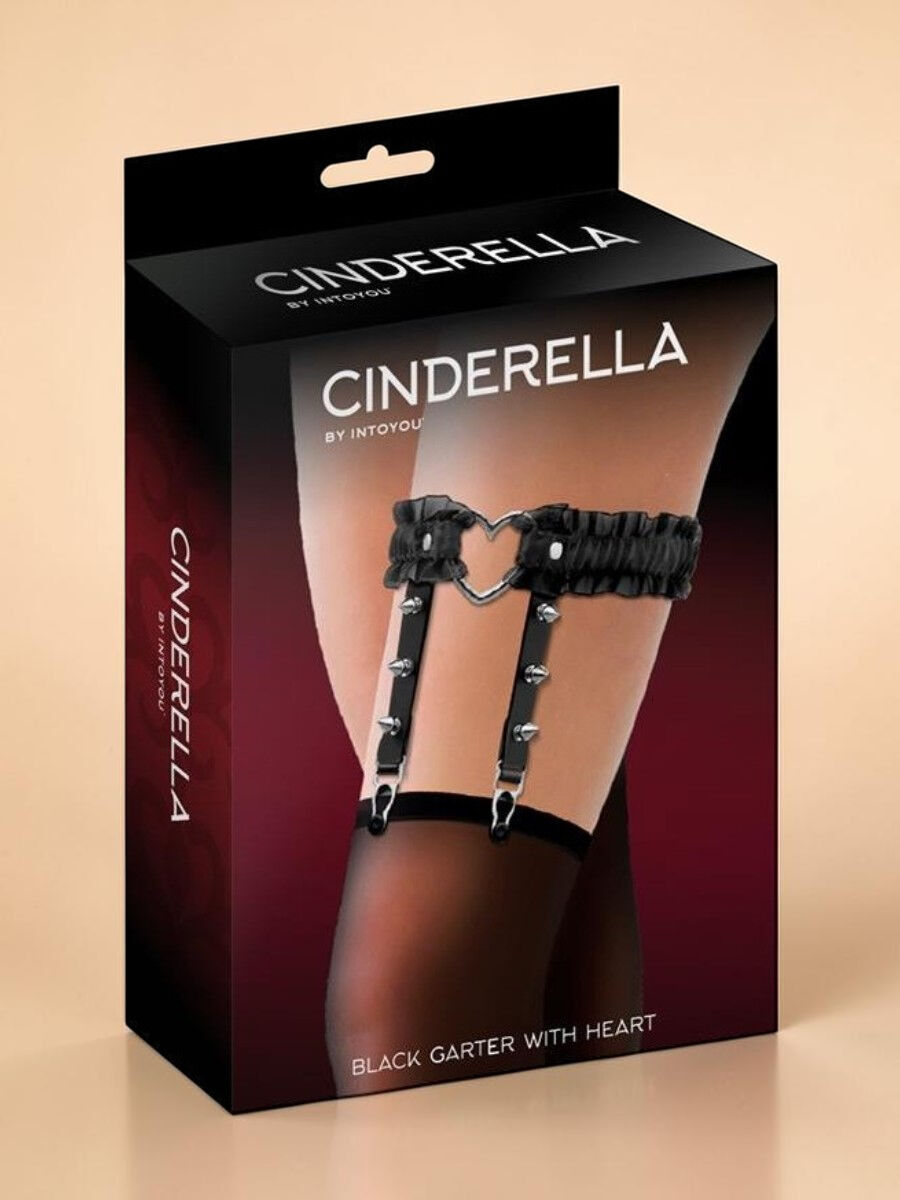 CINDERELLA Ligue en cuir vegan avec anneau cœur et volants
