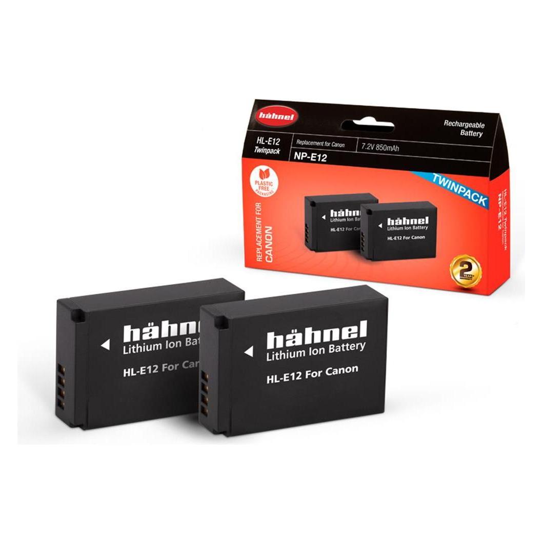 Hähnel HL-E12, 2er Kamera-Akku ersetzt Original-Akku LP-E12 7.2 V 850 mAh (Kamera Akku) (10001609)
