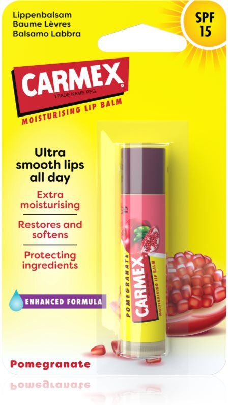 Carmex Pomegranate moisturising lip balm stick SPF 15 4.25 g