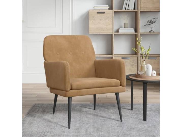 Fauteuil - SALALIS - SH134513 - Velours marron - 62x79x79 cm - 1 place