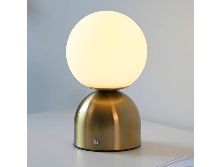 Lampe de table LED Rudi 12 x 20 x 12cm Doré/Doré Matériau : Verre, Métal, Matière plastique Surface en métal : Anodisé Type de matière