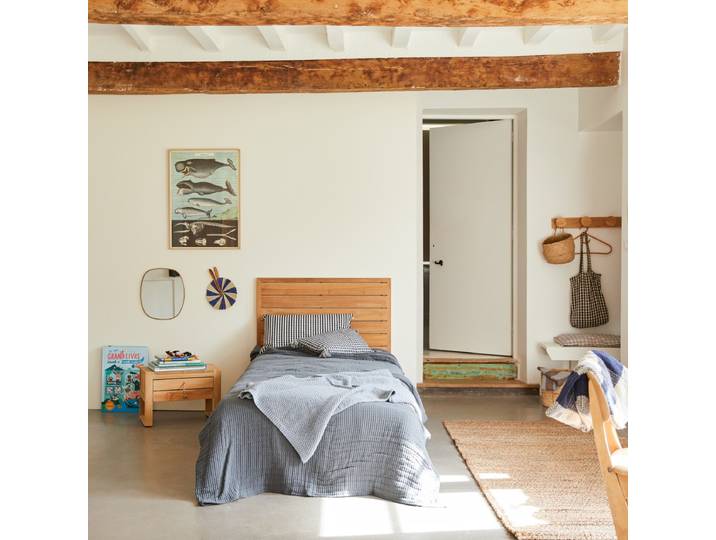 Kinder-Kopfteil aus massivem Teak 95 cm Minimalys - Hellbraun - Teak
