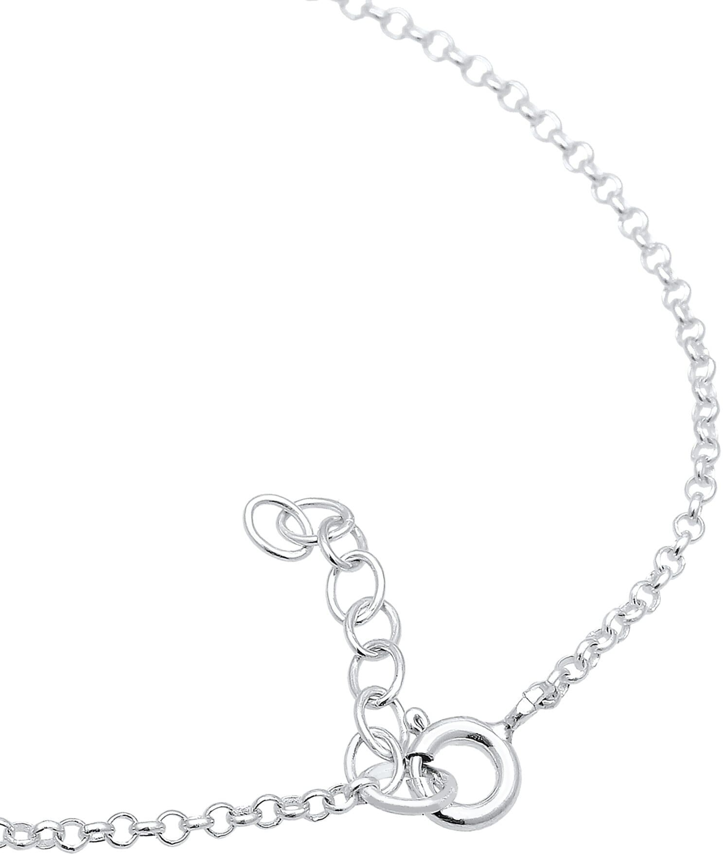 Armkette ELLI "Armband Flugzeug Reise 925 Silber" Gr. 160, silber, Armbänder, Damen, Silber 925 (Sterlingsilber), Armkette