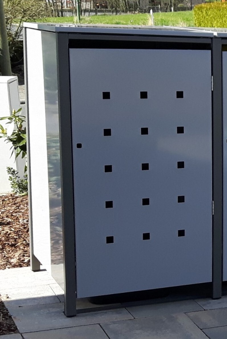 1er Müllbox Mülltonnenbox Mülltonnen (120L + 240L) aus Metall