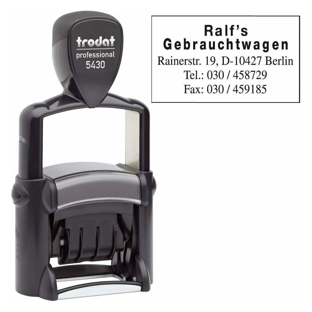 Trodat Textstempel, individualisierbar 5200 selbstfärbend schwarz (442850)