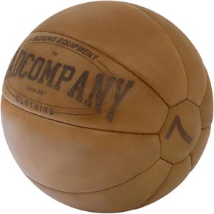 Bad-Company Medizinball Vintage Echtleder, 7 kg, Ø 25 cm, braun, mit Lederoberfläche