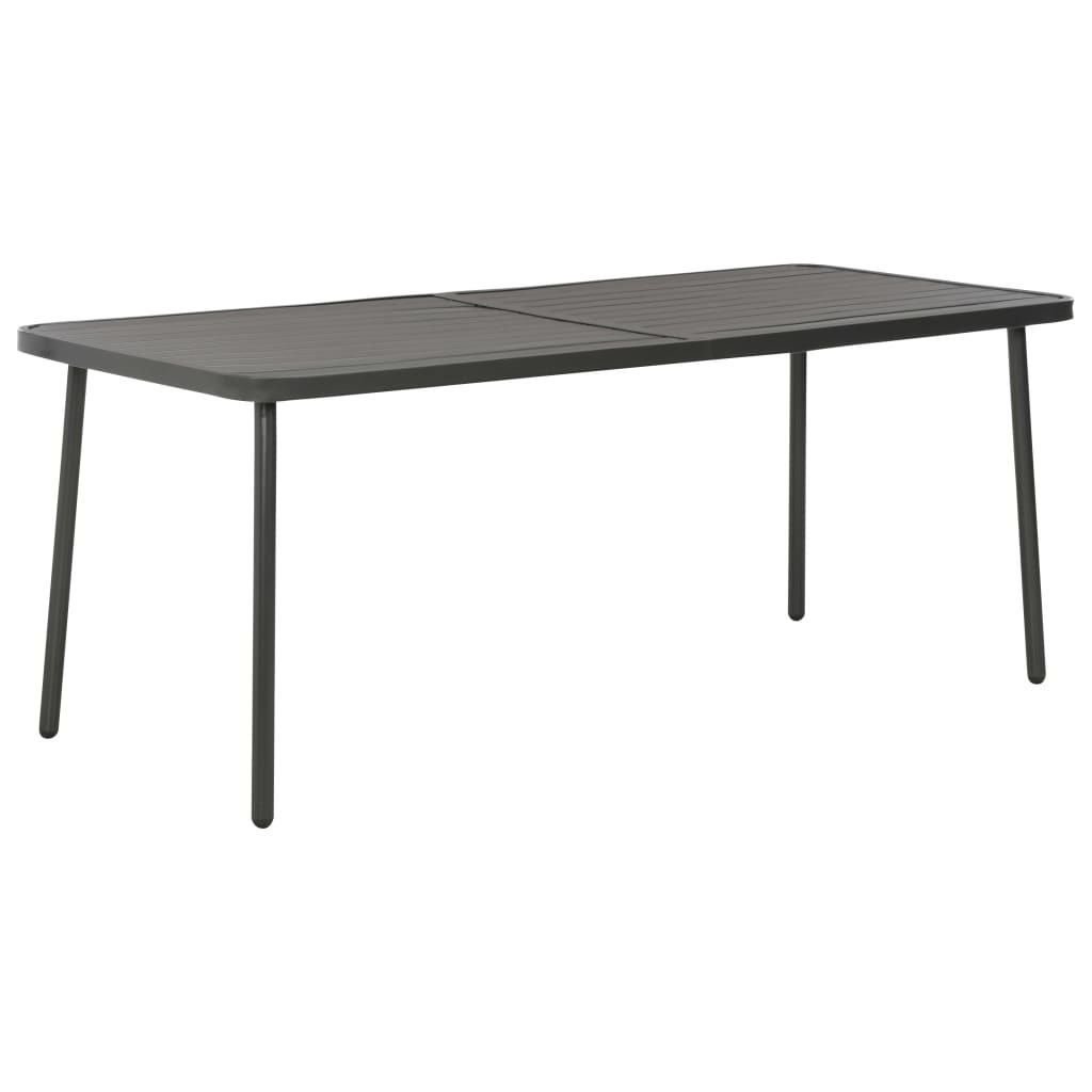 Gartentisch Dunkelgrau 180x83x72 cm Stahl