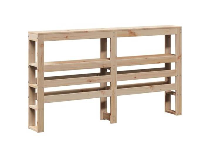 KTHLBRH Kopfteil mit Ablagen, 140 cm, aus massivem Kiefernholz Unbehandeltes Kiefernholz, 2 Etagen, freistehend, für Matratze 140 cm, Montage erforderlich