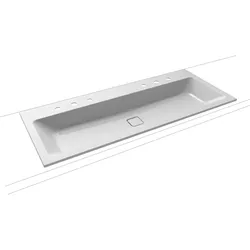 Kaldewei CONO Einbau-Doppelwaschtisch, 1200x500 mm, Manhattan, Perl-Effekt, Antidröhn, 2x3HL, ohne Überlauf