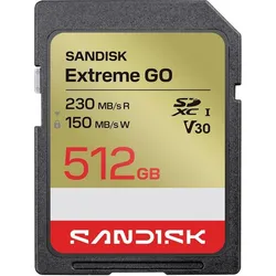 Sandisk Extreme Go (512 GB, SDXC, U3, UHS-I), Speicherkarte, Gold, Rot