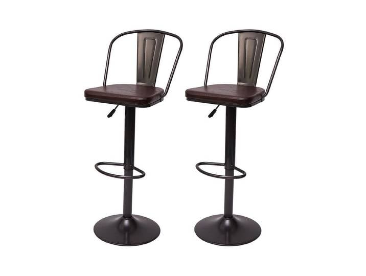 MCW Barhocker MCW-H10a (2er), 2er-Set, Stabile Fußablage, Höhenverstellbar, Gepolsterte Sitzfläche