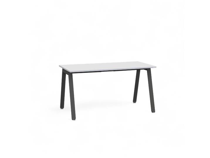 Bürotisch Tradingzone Sem 140x70 cm, Weissgrau/Schwarz, Rechteckig, Neu, Tisch - Hochwertig & langlebig