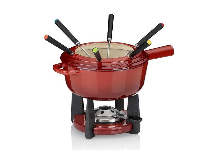 KELA Fondue Calido 11 Teile , rot, H:20cm Ø:20cm, Fondues, Fondue