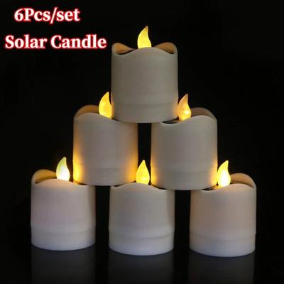 Uplift Treasures 6 Piece Solar Powered LED Flickering Tea Light Candles 6 Piece Solar Powered LED Flickering Tea Light Candles