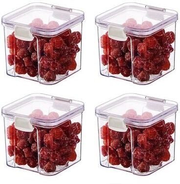 Inspire Select 44 Oz Airtight Grain Storage Container Large Capacity PET Food Storage Jar For Cereal, Rice & Pantry Organization 4 Pcs 32.1 Oz