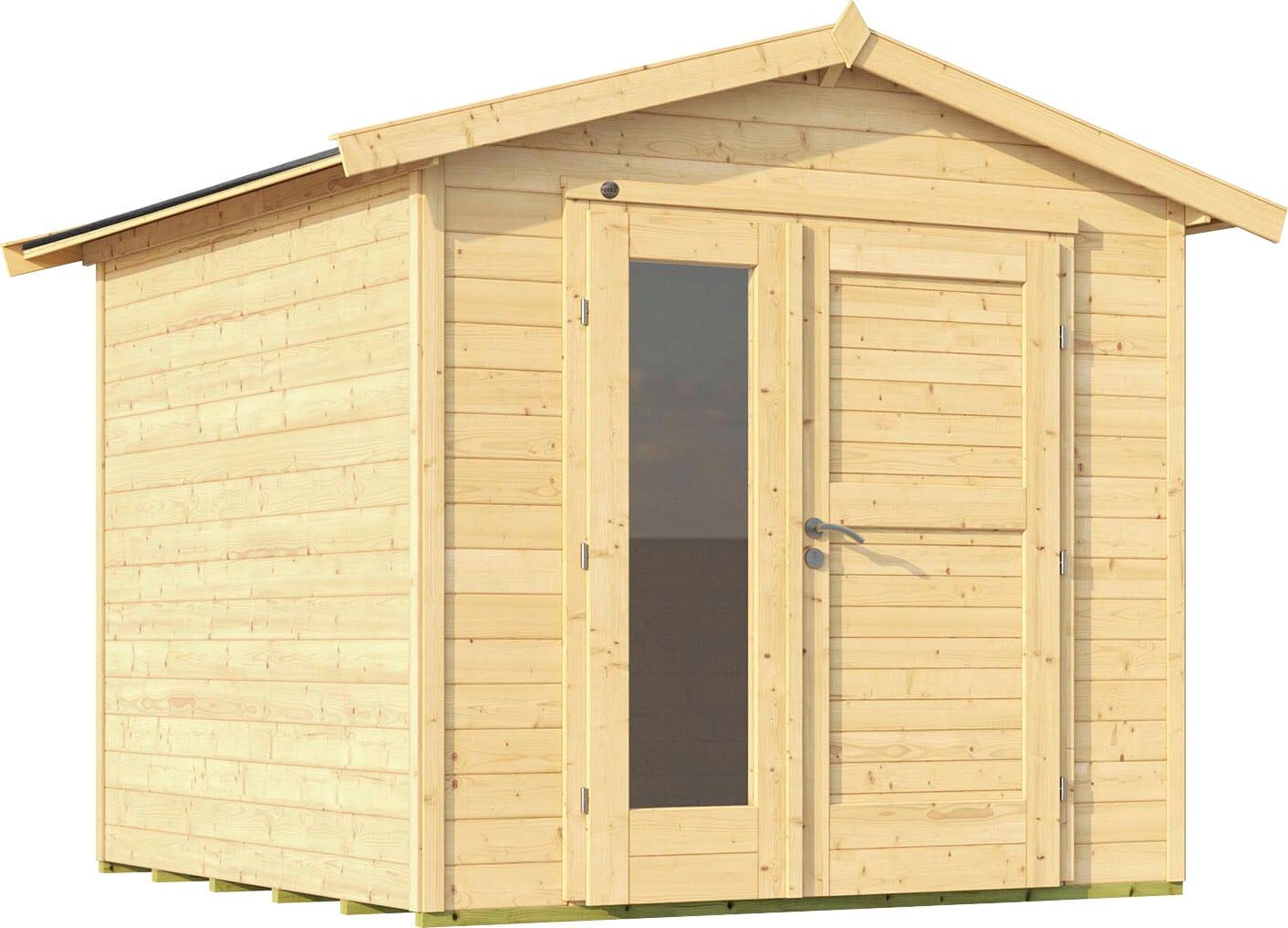 Gartenhaus WEKA "224 A", beige (naturbelassen), Fußboden im Gartenhaus, ohne Dacheindeckung, Massivholz, Gartenhäuser, Gartenhaus