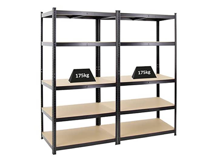 PROREGAL Mega Deal 2X Schwerlastregal Taurus Schwarz 180x90x60cm mit Fachlast 175kg Kellerregal, Steckregal, Garagenregal, Lagerregal
