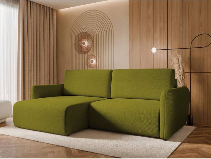 MIRJAN24 Ecksofa Goya Slim, mit Schlaffunktion und Bettkasten, Wellenfeder, Holzkonstruktion, 234x140x81 cm