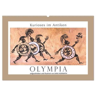 Kurioses im Antiken Olympia (Wandkalender 2025 DIN A2 quer), CALVENDO Monatskalender