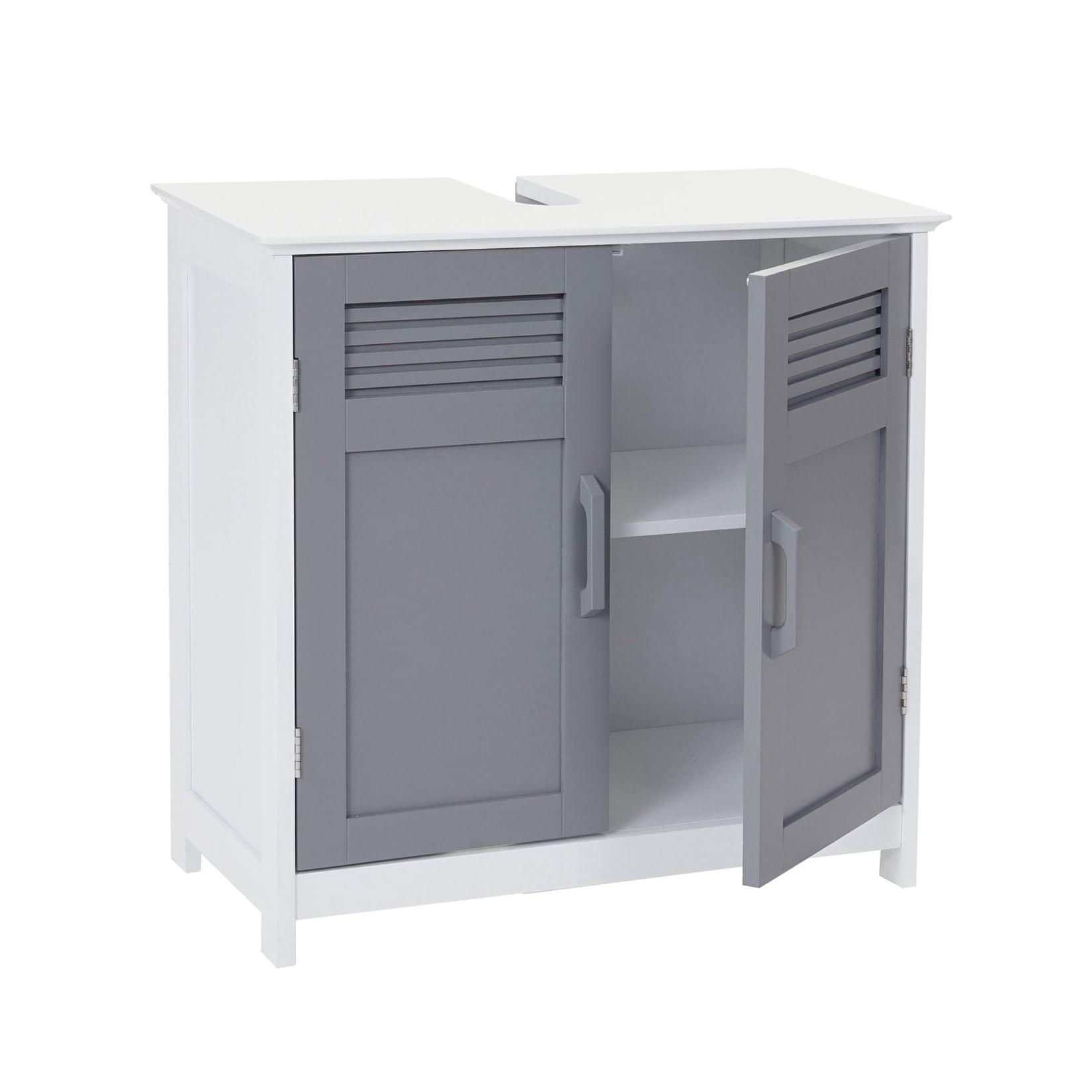 Waschbeckenunterschrank MCW-A85, Badschrank 60x60x30cm ~ grau