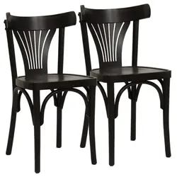 METRO PROFESSIONAL Restaurantstuhl Lyra 2er Set, Buchenholz, wenge