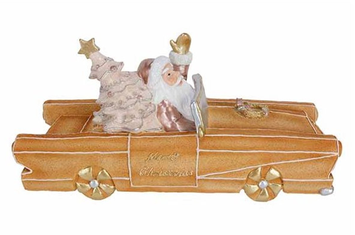 Cosy @ Home Kerstman in Gingerbread Car, Beige, B: 39 cm, D: 15 cm, H: 18,5 cm